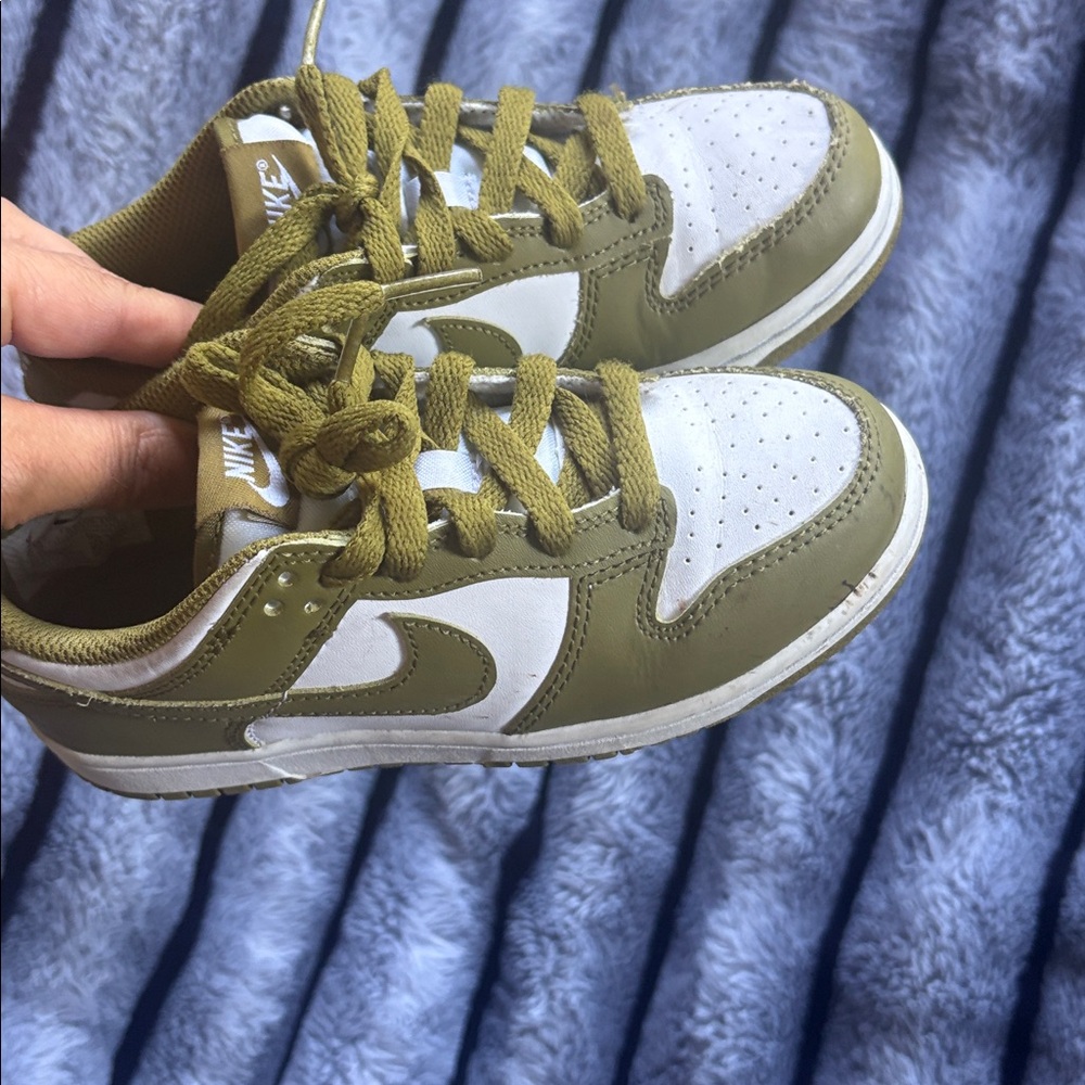 Nike Green and White Low-Top Sneakers